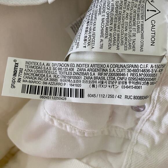 NWT Zara White Baggy Wide Leg Jeans Size 32 - Picture 9 of 12